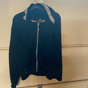 Black sweatshirt with bedazzled hood